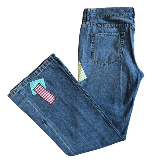 Tommy Hilfiger Denim - Tommy Hilfiger Boho Patchwork Wide Legged Denim Jeans Size 8R